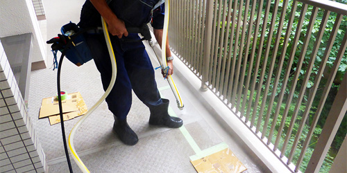 エコソーダーブラスト洗浄風景3